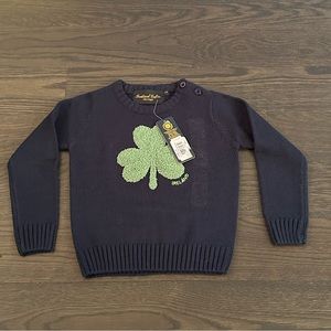 🛍️ NWT Kids Navy Sweater with Shamrock